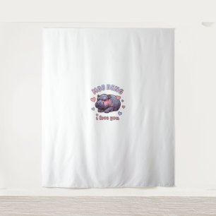 Moo Deng the funny Baby Pygmy Hippo Cute Hippopota Tapestry