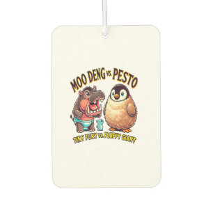 Moo Deng vs. Pesto Angry Hippo vs. Fluffy Penguin  Car Air Freshener