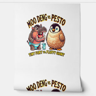 Moo Deng vs. Pesto Angry Hippo vs. Fluffy Penguin Wallpaper