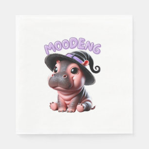 Moo-Deng Witch Halloween Hippo Cute Baby Pygmy Hip Napkin