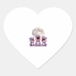 moo deng with the moon Moo Deng Funny Moo-Deng Mem Heart Sticker
