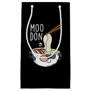 Moo-don Funny Udon Pun Dark BG Small Gift Bag