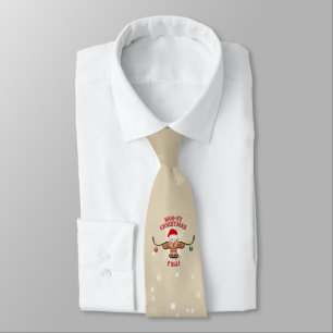 "Moo-ey" Christmas Longhorn Steer Tie
