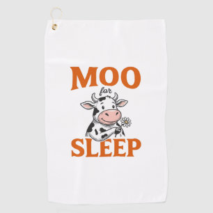 Moo For Sleep Cute Cow Vintage Shirt Design Golf Towel