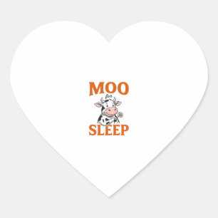 Moo For Sleep Cute Cow Vintage Shirt Design Heart Sticker