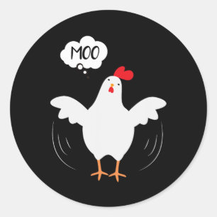 MOO Fun CowChicken - Fun For Men and Women Classic Round Sticker
