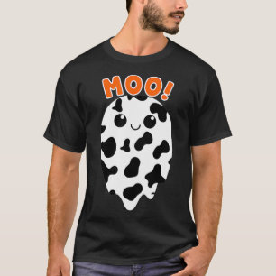 Moo Ghost Funny Cow Print Ghost Cute Cow Pattern H T-Shirt