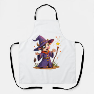 Moo-Gician the Cow Sorcerer Apron