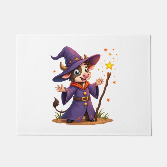 Moo-Gician the Cow Sorcerer Doormat (Front)