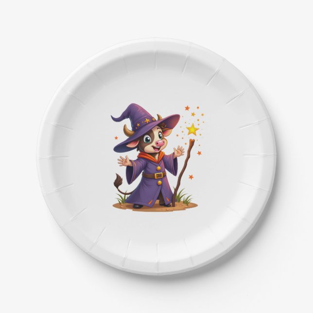 Moo-Gician the Cow Sorcerer Paper Plate (Front)