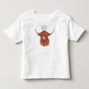 Moo Highland Cow, Scottish Cow  Toddler T-Shirt