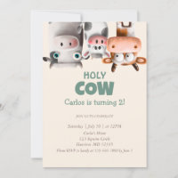 Moo I’m Two Cartoon Cow Second Birthday