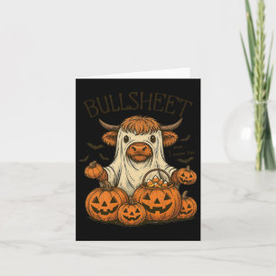 Moo... I Mean Boo Bullsheet Cow Ghost Halloween 1  Card
