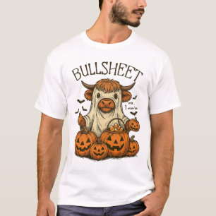 Moo... I Mean Boo Bullsheet Cow Ghost Halloween 1  T-Shirt