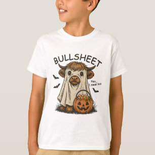 Moo... I Mean Boo Bullsheet Cow Ghost Halloween T-Shirt