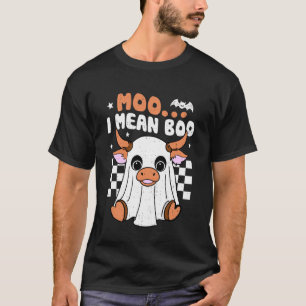 Moo I Mean Boo Funny Cow Ghost Spooky Halloween Co T-Shirt