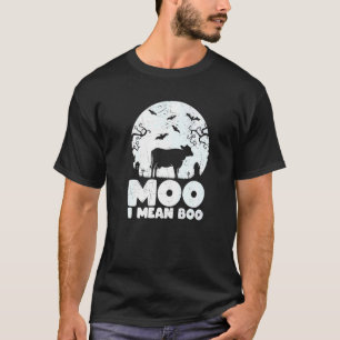 Moo I Mean Boo Halloween Cow T-Shirt