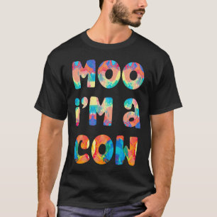 Moo Im A Cow Costume Halloween Lazy Easy Painting T-Shirt