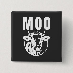 Moo I'm A Cow Funny Farm 15 Cm Square Badge