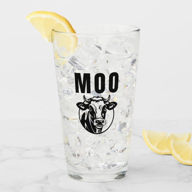 Moo I'm A Cow Funny Farm Glass (Front Ice)