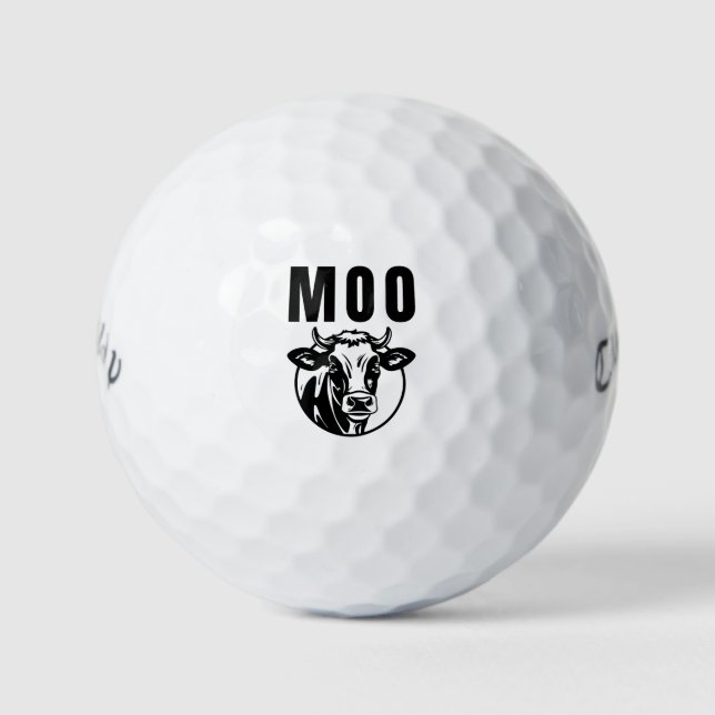 Moo I'm A Cow Funny Farm Golf Balls (Front)