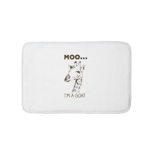 Moo I'm A Goat Funny Graphic Giraffe Vintage Bath Mat