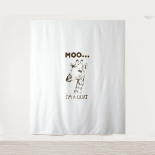 Moo I'm A Goat Funny Graphic Giraffe Vintage Tapestry