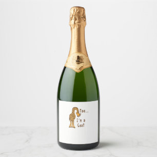 Moo I'm A Goat Giraffe Farm Animal  Sparkling Wine Label