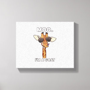 Moo I'm A Goat Giraffe Lover Animals Lover Zoology Canvas Print