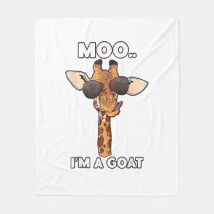 Moo I'm A Goat Giraffe Lover Animals Lover Zoology Fleece Blanket