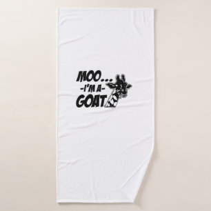 Moo... I'm A Goat Wildlife Zoogoer Funny Giraffe Z Bath Towel