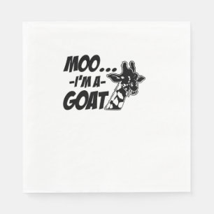 Moo... I'm A Goat Wildlife Zoogoer Funny Giraffe Z Napkin