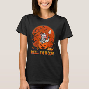 Moo I'm Cow Halloween Goat In Scary Pumpkins Farm T-Shirt