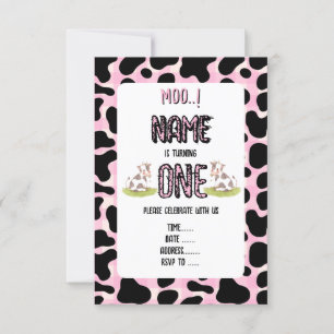 Moo I'm turning one Invitation