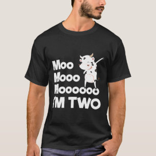 Moo Im Two 2nd Birthday Cute Cow Dab Sounds T-Shirt