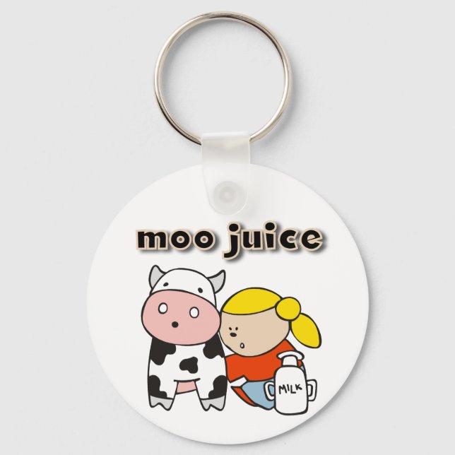 Moo Juice Tshirts and Gifts Key Ring (Front)