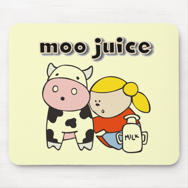 Moo Juice Tshirts and Gifts Mouse Mat (Front)