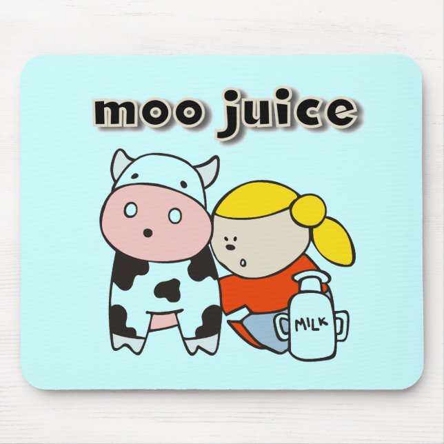 Moo Juice Tshirts and Gifts Mouse Mat (Front)
