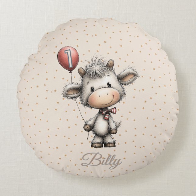 Moo Magic: Age One Edition! Round Cushion (Front)