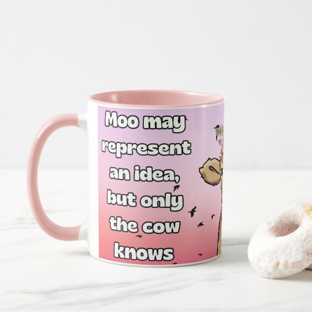 moo may represent an idea, the cow knows mug (With Donut)