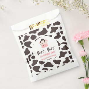 Moo Moo I'm Turning Two Cow 2nd Birthday Party Favour Bags