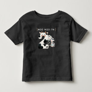 Moo Moo I'm Two 2nd Birthday Funny Cow Sounds  Toddler T-Shirt