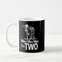 Moo Moo Im Two 2nd Birthday Funny Cute Cow Sounds