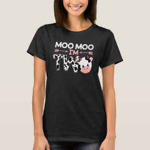 Moo Moo I'm Two Cute Butcher Milk Cows Farm Farmer T-Shirt