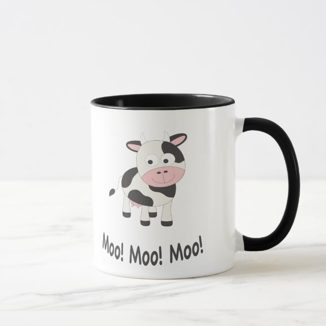Moo Moo Moo Cute Cartoon Cow Mug (Right)