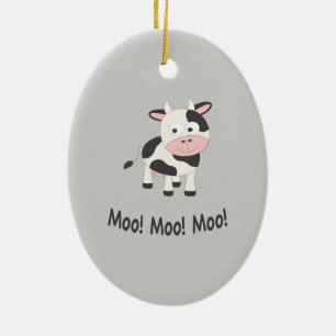 Moo! Moo! Moo! Cute Cow Ceramic Tree Decoration