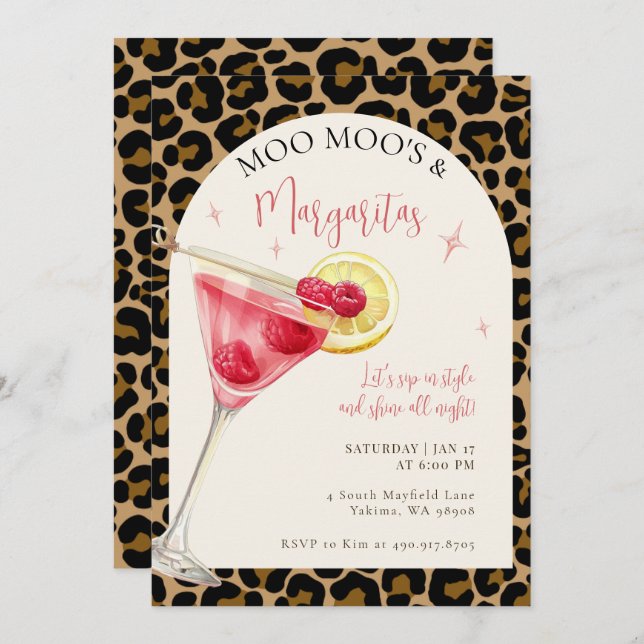 Moo Moos And Margaritas Party Invitation (Front/Back)