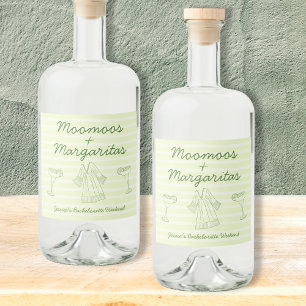 Moo Moos & Margaritas Handwritten Bachelorette Liquor Bottle Label