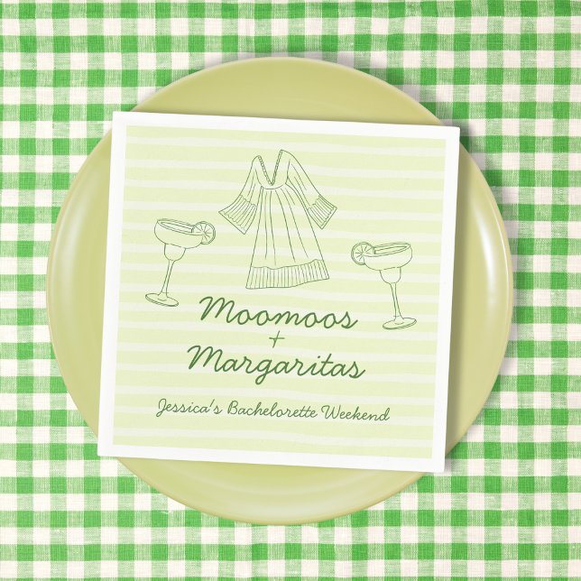 Moo Moos & Margaritas Handwritten Bachelorette Napkin (Moo Moos & Margaritas Handwritten Bachelorette Napkins)