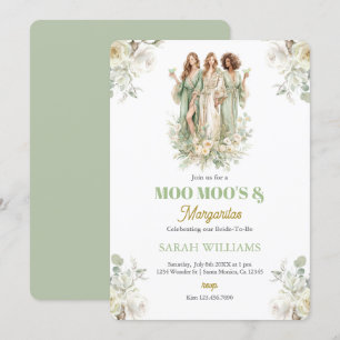 Moo Moos & Margaritas Sage Bridal Shower Invitation